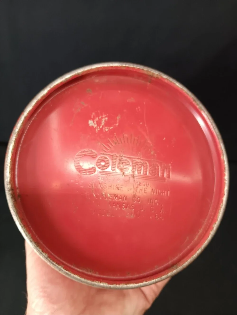 Tested 1966 Coleman 200A Gas Lantern Camp Red Pyrex Globe With Caddy Serviced